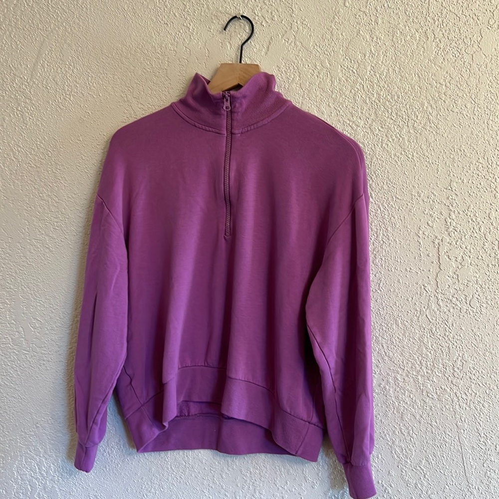 Lou & Grey soft crew neck half zip sweatshirt